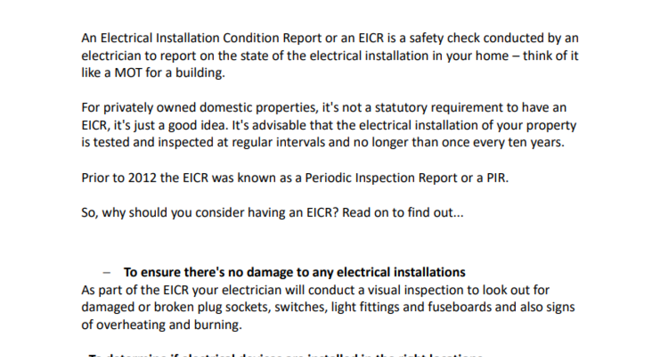 Why you should consider having a home safety check (EICR)