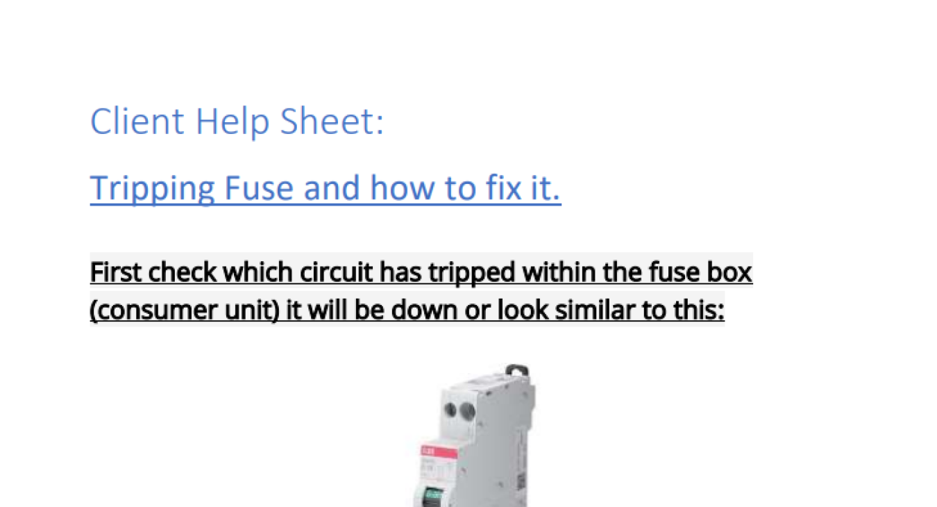 How to fix tripping circuits / fuses